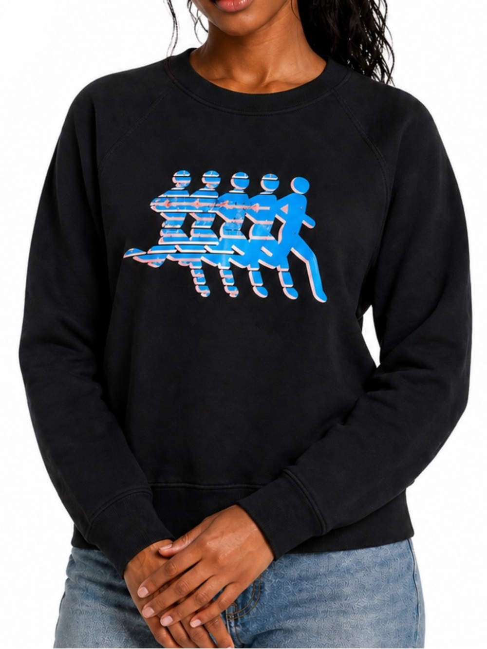 SPLITS59 Black Pullover Sweater with Runners Graphic Small